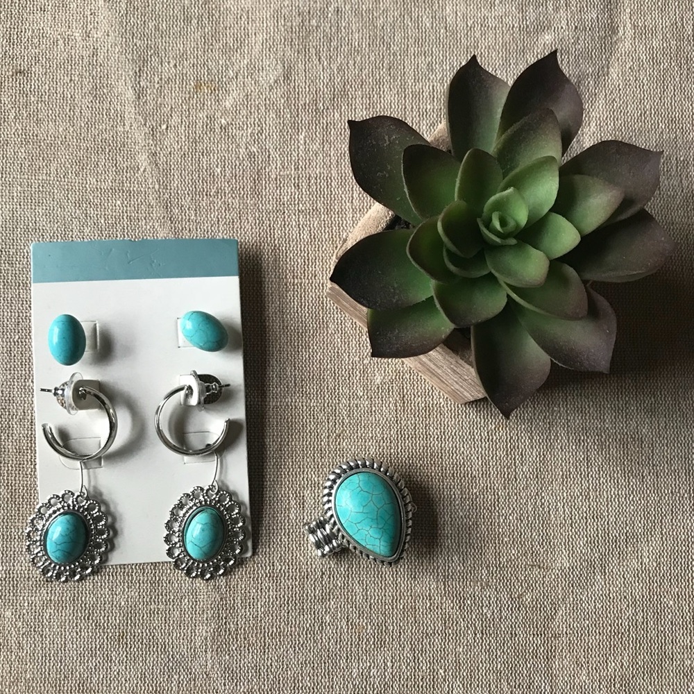 🆕Earrings with Matching Ring